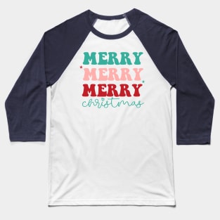 Cute Girly Merry Christmas Baseball T-Shirt